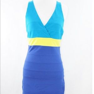 Used express color block bandage dress